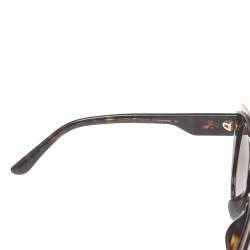 Pre Owned نظارة شمسية دولتشي أند غابانا كبيرة جداً متدرجة 0432/G/S هافانا بني