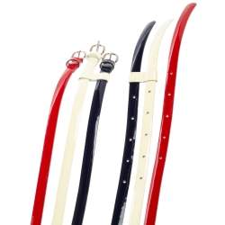 Pre Owned D&G Multicolor Patent Leather Triple Slim Waist Belt 90CM