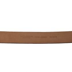 مملوكة مسبقًا Dolce & Gabbana Pink Leather Slim DG Logo Belt 70CM