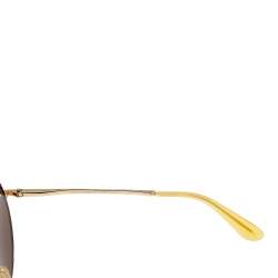 Pre Owned Dolce & Gabbana Two Tone Gold/Brown Mirrored DG 2155 Round Sunglasses