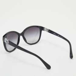 Pre Owned نظارة شمسية دولتشي أند غابانا كات أي دي جي كات أي 4162 بي سوداء فضية /  سوداء متدرجة