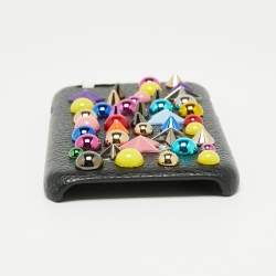 Pre Owned Dolce & Gabbana Black Leather Embellished iPhone 6 Cover