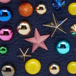 Pre Owned Dolce & Gabbana Blue Leather Embellished iPhone 6 Cover