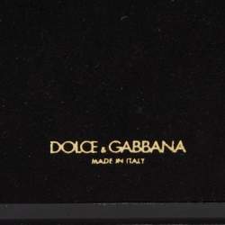 Pre Owned Dolce & Gabbana Black Leather Embellished iPhone 6 Plus Cover