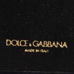 Pre Owned Dolce & Gabbana Light Blue Leather Embellished iPhone 6 Plus Cover