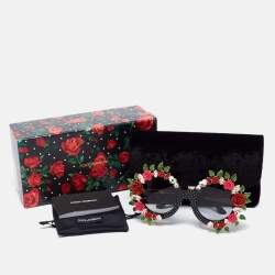 Pre Owned نظارة شمسية دولتشي أند غابانا كرايزي فور سيسيلي كبيرة الحجم متعددة الألوان