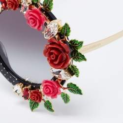 Pre Owned نظارة شمسية دولتشي أند غابانا كرايزي فور سيسيلي كبيرة الحجم متعددة الألوان