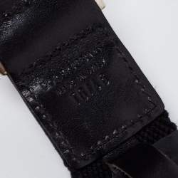 Dolce & Gabbana Black Canvas and Leather Logo Plaque Belt