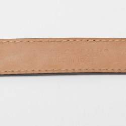 Pre Owned Dolce & Gabbana Black Patent Leather DG Buckle Slim Belt 85CM