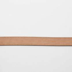 Pre Owned Dolce & Gabbana Black Patent Leather DG Buckle Slim Belt 85CM