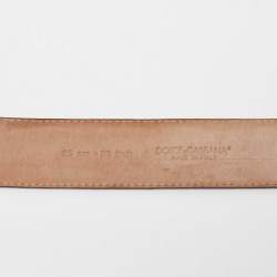 Pre Owned حزام دولتشي أند غابانا جلد بني بالشعار 95 سم