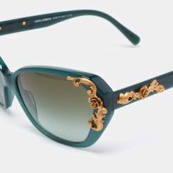Pre Owned Dolce & Gabbana Opal Green/ Green Gradient DG4167 Sicilian Baroque Sunglasses