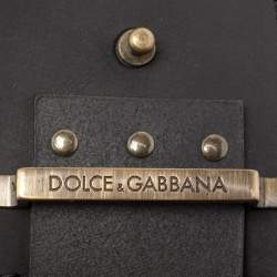 Pre Owned حزام خصر دولتشي أند غابانا جلد أسود حلقة حرف دي 90 سم