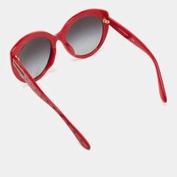 Pre Owned Dolce & Gabbana Red Pois Grey Gradient DG 4227 Cat Eye Sunglasses