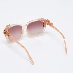 Pre Owned نظارة شمسية دولتشي أند غابانا DG4179 موردة مربعة متدرجة بني/وردي باهت