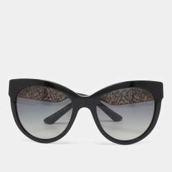 Pre Owned نظارة شمسية دولتشي أند غابانا DG 4211 أسود/رصاصي إستقطابية عين القطة