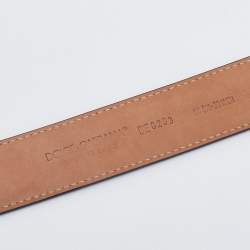 Pre Owned Dolce & Gabbana Black Patent Leather Logo Buckle Belt 90CM