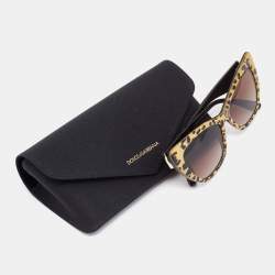 Pre Owned Dolce & Gabbana Leo Glitter/Brown Gradient DG4370 Cat-Eye Sunglasses