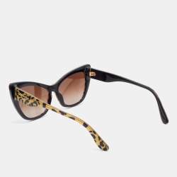 Pre Owned Dolce & Gabbana Leo Glitter/Brown Gradient DG4370 Cat-Eye Sunglasses