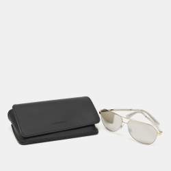 Pre Owned Dolce & Gabbana Silver DG2144 Aviators Sunglasses