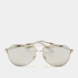 Pre Owned Dolce & Gabbana Silver DG2144 Aviators Sunglasses