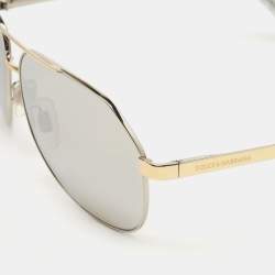 Pre Owned Dolce & Gabbana Silver DG2144 Aviators Sunglasses