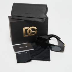 Pre Owned Dolce & Gabbana Black/Dark Grey Rectangular DG4412 501/87 Sunglasses