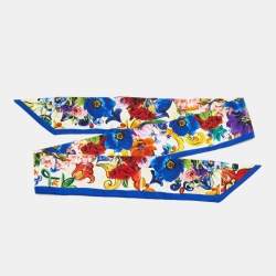 Pre Owned Dolce & Gabbana Multicolor Floral Printed Silk Bandeau Scarf