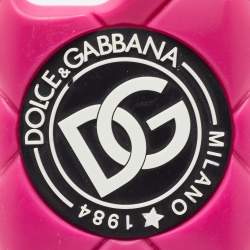 Pre Owned Dolce & Gabbana Pink Quilted Rubber Logo Iphone 13 Pro Max Case