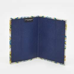 Pre Owned Dolce & Gabbana Majolica Print Coated Canvas Passport Holder