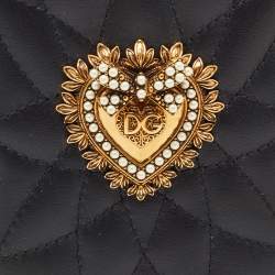 Dolce & Gabbana Black Quilted Leather Sacred Heart iPhone XR Case