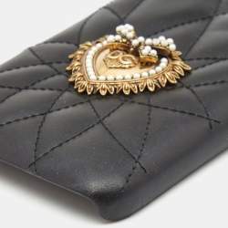 Pre Owned Dolce & Gabbana Quilted Leather Devotion XR iPhone Cover