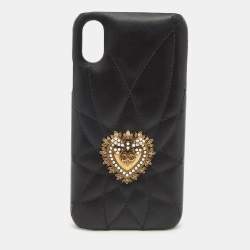 Pre Owned Dolce & Gabbana Quilted Leather Devotion XR iPhone Cover