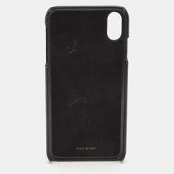 Pre Owned Dolce & Gabbana Black Quilted Leather Devotion iPhone XS Cover