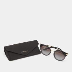 Pre Owned Dolce & Gabbana Black/Gold Gradient Cat Eye Sunglasses