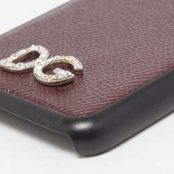 مملوكة مسبقًا Dolce & Gabbana Burgundy/Black Leather iPhone X Cover