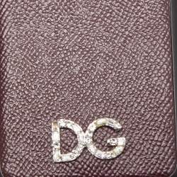 مملوكة مسبقًا Dolce & Gabbana Burgundy/Black Leather iPhone X Cover