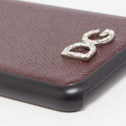 مملوكة مسبقًا Dolce & Gabbana Burgundy/Black Leather iPhone X Cover