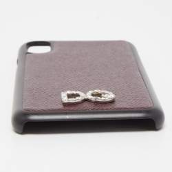 مملوكة مسبقًا Dolce & Gabbana Burgundy/Black Leather iPhone X Cover