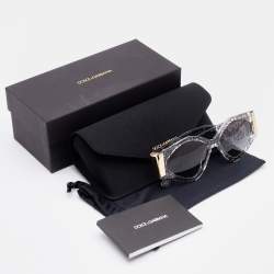 Pre Owned Dolce & Gabbana Transparent/Gray Gradient DG4396 Cat Eye Sunglasses