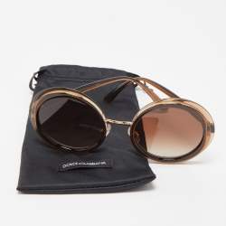 Dolce & Gabbana Brown Gradient Round Sunglasses