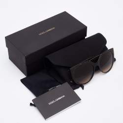 Pre Owned Dolce & Gabbana Brown/Brown Gradient DG6119 Butterfly Sunglasses