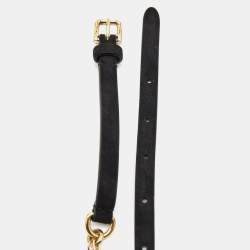 Pre Owned Dolce & Gabbana Black Suede Gold Tone Beaded Chain Belt S