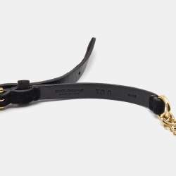 Pre Owned Dolce & Gabbana Black Suede Gold Tone Beaded Chain Belt S