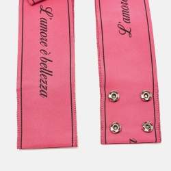 Pre Owned Dolce & Gabbana Pink L' amore e Bellezza Bow Waist Belt S