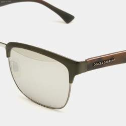 Pre Owned Dolce & Gabbana Dark Grey/Grey Mirrored DG2148 Square Sunglasses