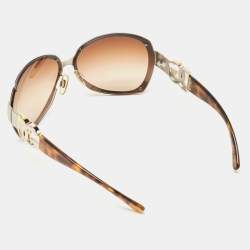 Pre Owned Dolce & Gabbana Brown DG Logo Gradient Oversized Sunglasses