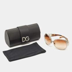 Pre Owned Dolce & Gabbana Brown DG Logo Gradient Oversized Sunglasses