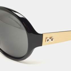 Dolce & Gabbana Black/Gold DG Logo Oversized Sunglasses