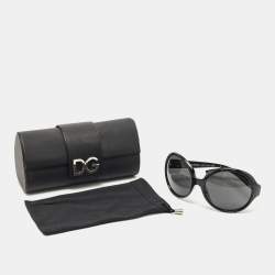 Dolce & Gabbana Black/Gold DG Logo Oversized Sunglasses